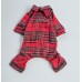 New Bee & Willow Red Plaid Size large PUP Pet Dog Flannel Pajamas CHRISTMAS PJS