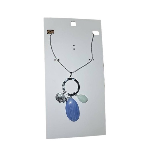 Chalcedony and Mixed Stones Cluster Necklace