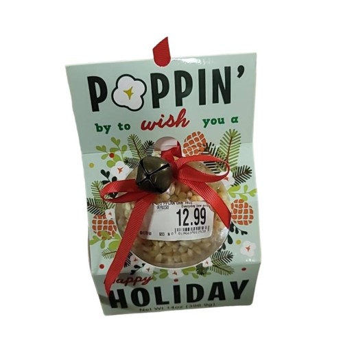 POPPIN' IN TO WISH YOU A HAPPY HOLIDAY POPCORN ORNAMENT