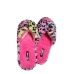 Kensie size 9 Pink with Rainbow Leopard Memory Foam Fluffy Furry Slippers