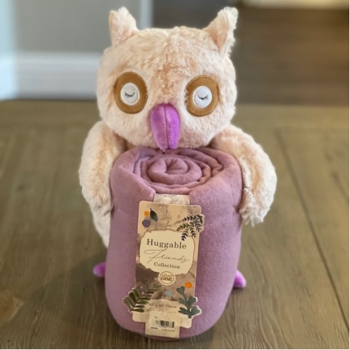 Huggable Friendly Collection Plush Owl & Throw