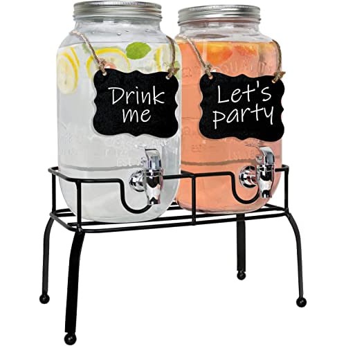 Glass Drink Dispenser For Parties Set Of 21 Gallon Glass Jar Beverage Dispensers