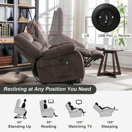 Phoenix Home Power Chair Lift Recliner, Chocolate