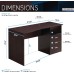 Techni Mobili Classic Computer Desk with Multiple Drawers, 29.5" x 23.6" x 51.2", Wenge