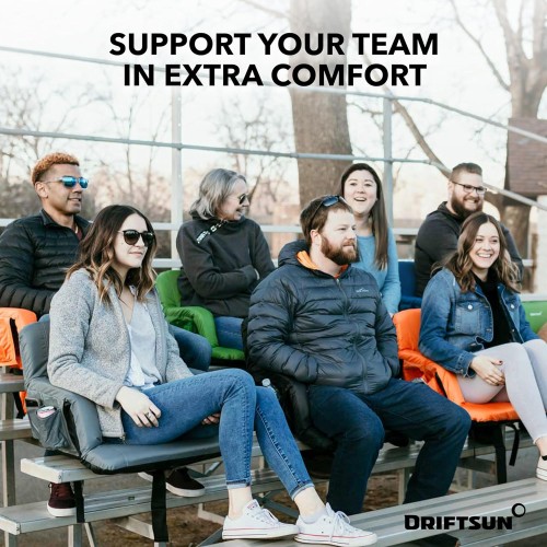 Driftsun 2 Pack Extra Wide Stadium Seats with Back Support - Deluxe Foldable Stadium Chairs for Bleachers - Folding Waterproof Sport Chair Easy to Transport
