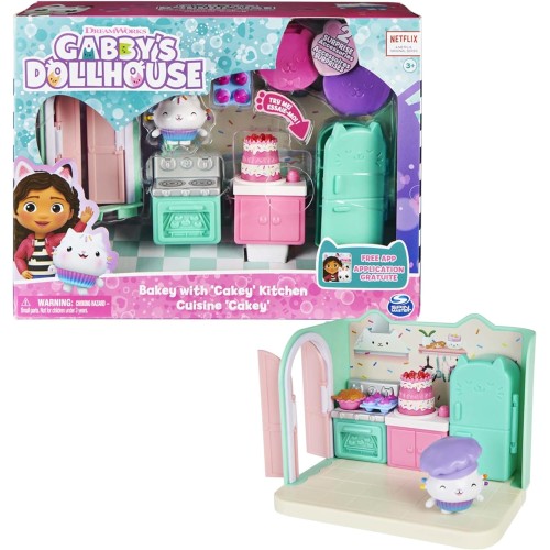 Gabby’s Dollhouse, Bakey with Cakey Kitchen with Figure and 3 Accessories, 3 Furniture Pieces and 2 Deliveries, Kids’ Toys for Ages 3 and above