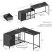 SUPERJARE L Shaped Desk with Power Outlets, Computer Desk with Drawers & Shelves, Corner Desk Gaming Desk Home Office Desk, Black