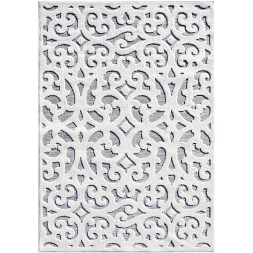 My Texas House Irongate, Transitional, Damask, Indoor/ Outdoor Area Rug, Natural