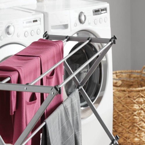 Mainstays Oversized Collapsible Steel Laundry Drying Rack, Silver