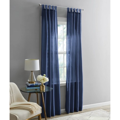 Mainstays 2-Piece Blue Light Filtering Tab Top Curtain Panel Set, 37" X 84"