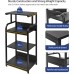 Printer Stand with Adjustable Shelf, 4 Tier Large Tall Printer Table with Wheels for Home Office Storage and Organization, Rolling Stand Cart for Computer Tower CPU Shredder, Black