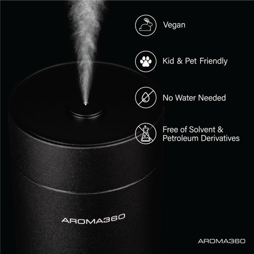 Aroma360 - Wireless Pro Essential Oil Diffuser - 600 sq ft Coverage - Cordless & Portable with Remote - Aromatherapy Scent Diffuser - Home, Spa, Office & Business - Air Freshener - Metallic Silver