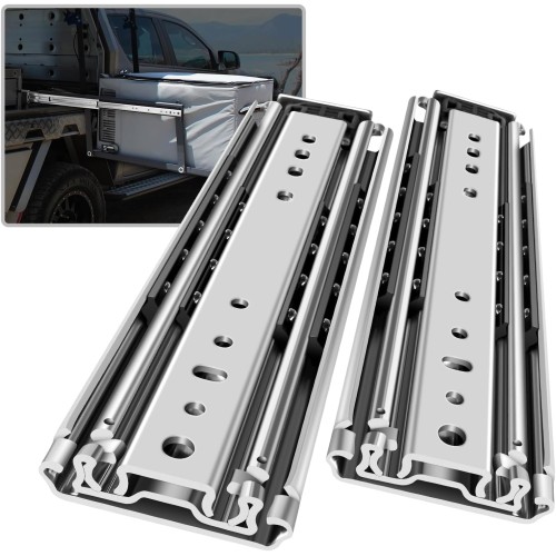 AOLISHENG Heavy Duty Drawer Runners 220kg Load Capacity Drawer Slides Runners Ball Bearing, Full Extension Without Lock, 500 600 700 800 900 1000 1100 1200 1300 1400 1500mm Side Mount 1 Pair