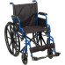 Drive Medical Blue Streak Wheelchair with Flip Back Desk Arms, Swing Away Footrests, 16 Inch Seat