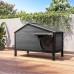 BELLEZE Outdoor Insulated Wooden Cat House Waterproof Modern Igloo Style with Sloped Roof Soft Foam Insulation Large and Roomy for Cats Small Dogs Rabbits and Small Animals (Gray)