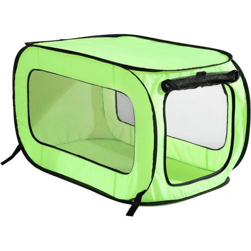 Beatrice Home Fashions Portable, Collapsible, Pop Up Travel Pet, Cat and Dog Kennel, 32.5" L x 19.5" W x 19.5" H, Green