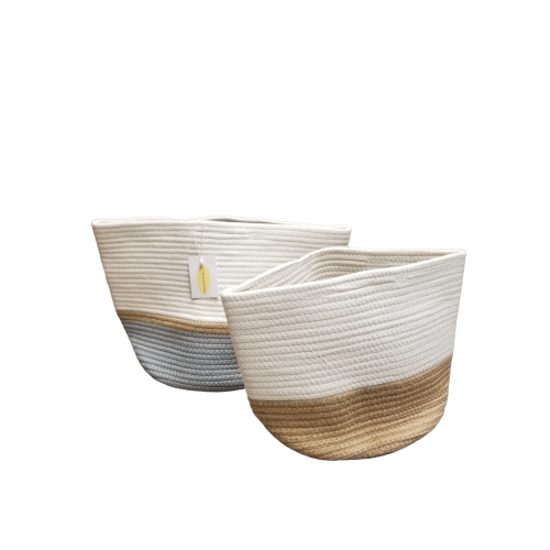 Cotton rope basket set of 2