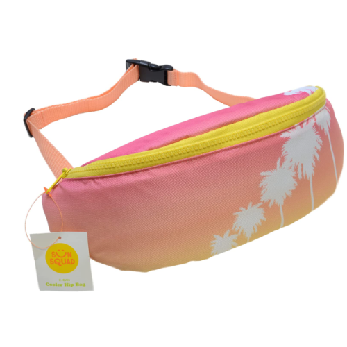 Sun Squad 2-Can Cooler Hip Bag, Palm Trees