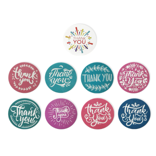 Thank You Stickers, 1100pcs Thank You Sticker Rolls, 2 Roll Thank You Sticker Envelope Seals for Packaging, Envelope Stickers, Thank You Stickers for Small Bussiness