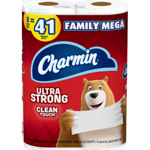 Family Mega Charmin Ultra Strong Toilet Paper 8 Rolls