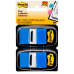 Post-it Flags, 50/Dispenser, 2 Dispensers/Pack, 1 in Wide, Bright Blue