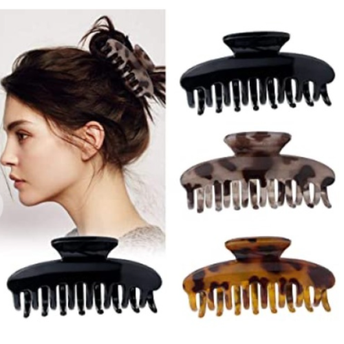 4PCS Hair Claw Clips, Nanssigy Nonslip Tortoise Hair Clips for Women Girls Thick Thin Hair