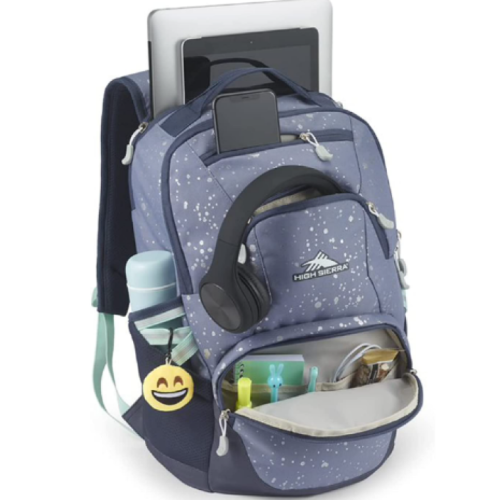 High Sierra Swoop SG Kids Adult School Backpack Book Bag Travel Laptop Bag with Drop Protection Pocket, and Tablet Sleeve, Metallic Splatter