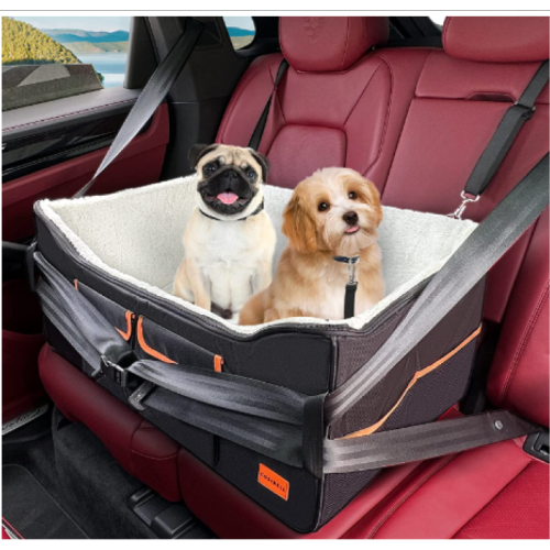 Cosibell Dog Car Seat - Double-Sided Pet Car Seat with Adjustable Safety Strap - Waterproof Dog Car Booster Seats for Small and Medium Dogs - Portable Dog Travel Accessories(Large)