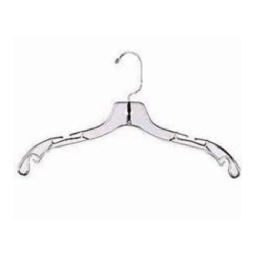 Heavy Weight 17 inch Clear Plastic Dress Hangers set of 10