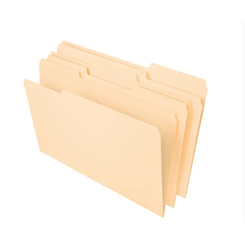 Office Depot® Brand File Folders, 1/3 Tab Cut, Legal Size, Manila, Pack Of 100 Folders