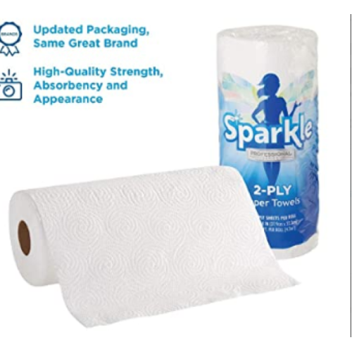 Sparkle Professional Series® 2-Ply Perforated Kitchen Paper Towel Rolls by GP PRO (Georgia-Pacific),5 Rolls