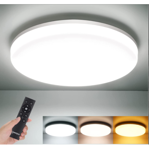 Oeegoo LED Ceiling Light Fixture, 11Inch Flush Mount Ceiling Light with Remote Control, 24W 2400LM Super Bright Dimmable Modern LED Ceiling Lamp for Bedroom, Kitchen, Bathroom, Hallway (3000-6500K)