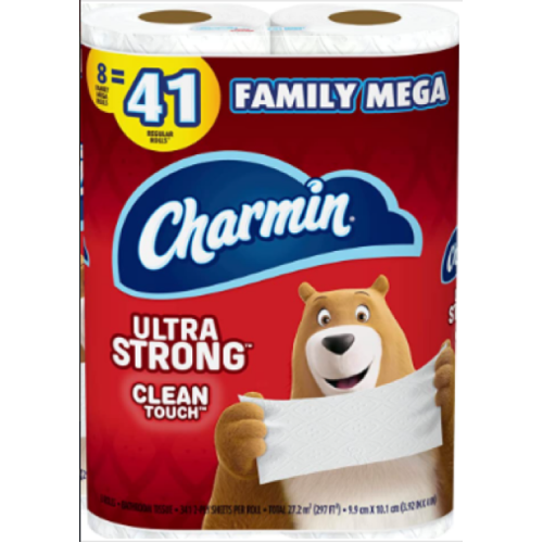 Family Mega Charmin Ultra Strong Toilet Paper 8 Rolls