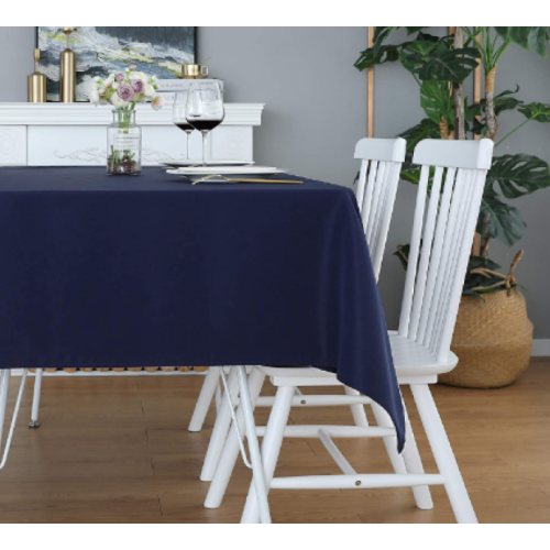 FOLINS&HOME Navy Blue 60 in x 120 in Rectangle Tablecloth Waterproof Heavy Duty Wrinkle Free Polyester Fabric Square Table Cloth