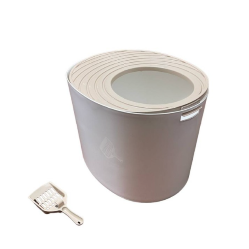 IRIS Medium Round Top Entry Cat Litter Box & Scoop