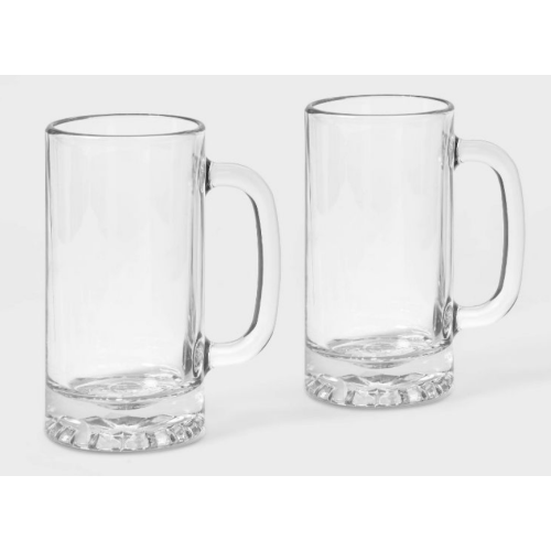 16oz 2pk Glass Beer Mugs - Threshold™