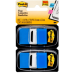 Post-it Standard Page Flags in Dispenser 1in Wide, Bright Blue 100 Flags