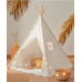 Teepee Tent for Kids with Light & Padded Mat & Carry bag -Tiny Land Outdoor Kids Teepee Tent, Washable Play Tent for Toddlers 1-3, 100% Cotton Canvas Foldable Design, Indoor Play Tent for Girls & Boys