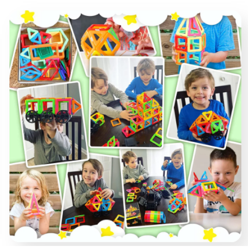 Magnetic Tiles Building Blocks 54 Pieces