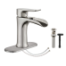 Yundoom Brushed Nickel Bathroom Faucet,Bathroom Sink Faucet,Waterfall Bathroom Faucet