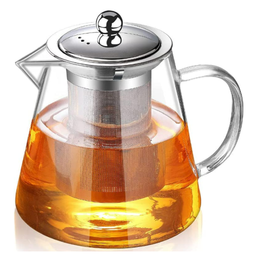 Glass Teapot with Infuser Tea Pot 32oz/43oz Tea Kettle Stovetop Safe Blooming and Loose Leaf Tea Maker Set