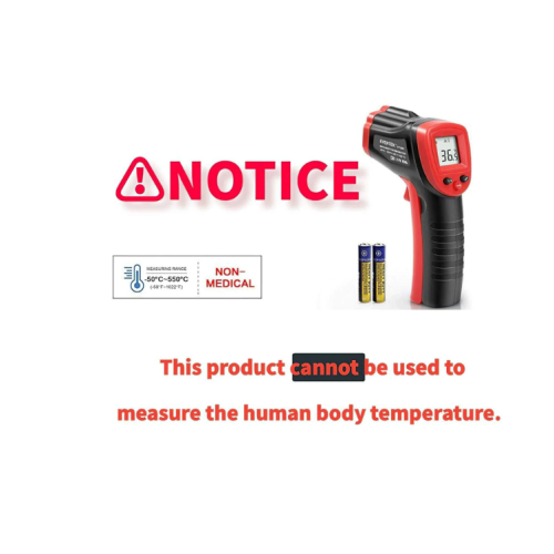 Infrared Thermometer, eventek IR Laser Thermometer -50°C-550°C (-58°F-1022°F), Non-Contact Digital Temperature Gun, Non-medical, not for the human body to measure the temperature, Red/Black