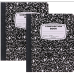 Marble Composition Notebook Wide Ruled Black and White Composition Books 100 Sheets (2 Pack)