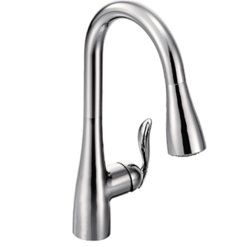 Moen Arbor Chrome One-Handle Pulldown Kitchen Faucet Featuring Power Boost and Reflex, 7594C