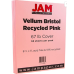 JAM PAPER Vellum Bristol 67lb Cover 50 Sheets Pink