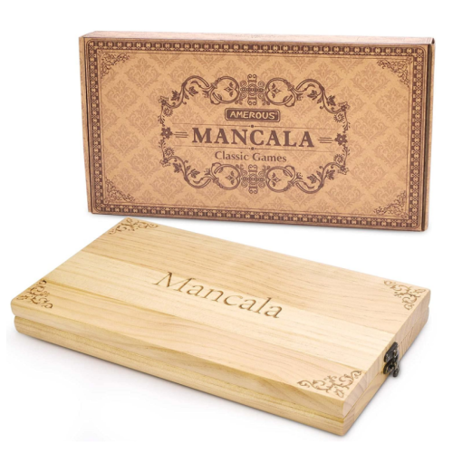 AMEROUS Wooden Mancala Board Game Set 