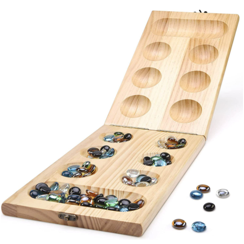 AMEROUS Wooden Mancala Board Game Set 