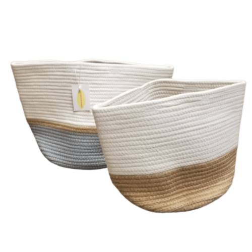 Cotton rope basket set of 2