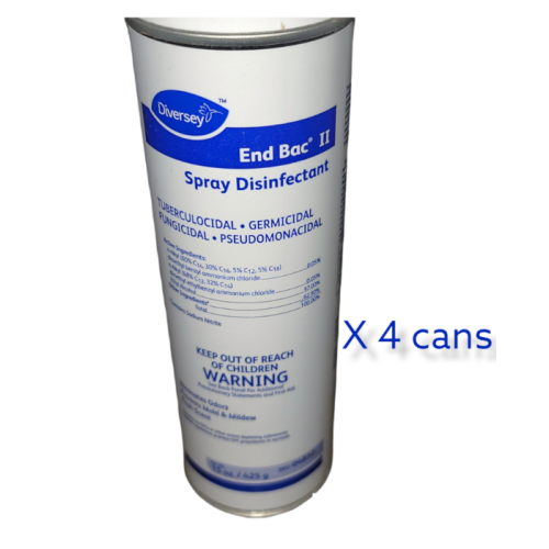 End Bac II Disinfectant Spray 15oz aerosol 4 pack