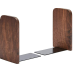 Pandapark Wood Bookends, Pack of 1 Pair, Non-Skid, Black Walnut, Office Book Stand (Black Walnut-A)